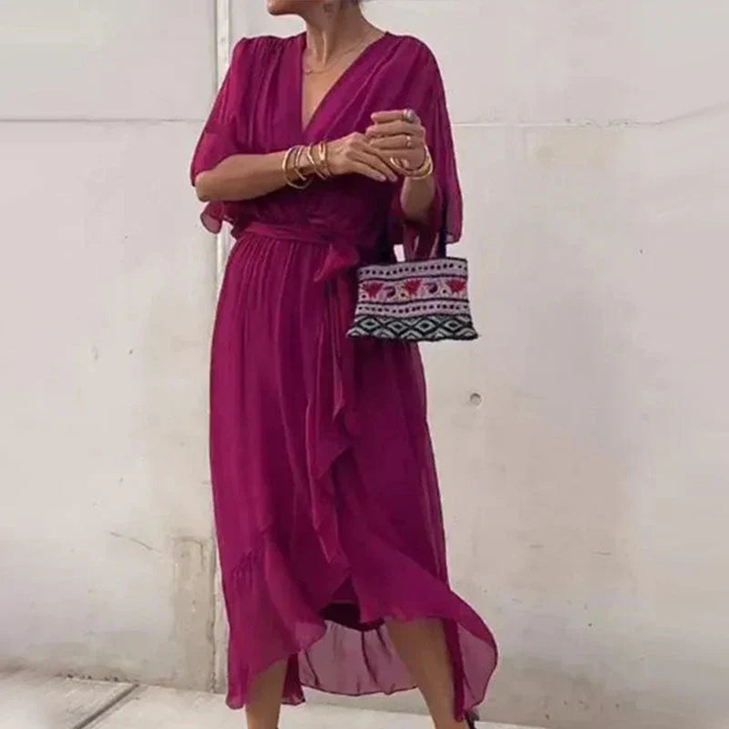 LM | Stylish and elegant dress with V-neckline