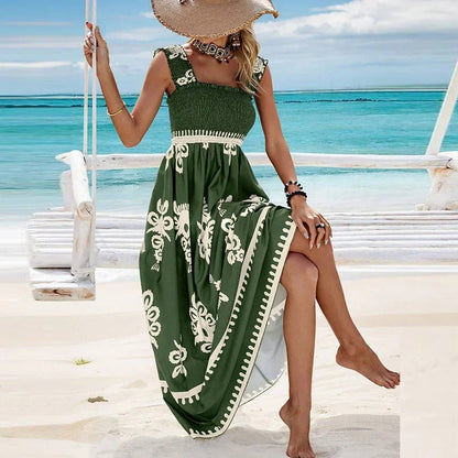 LM | Sleeveless dress with square neckline