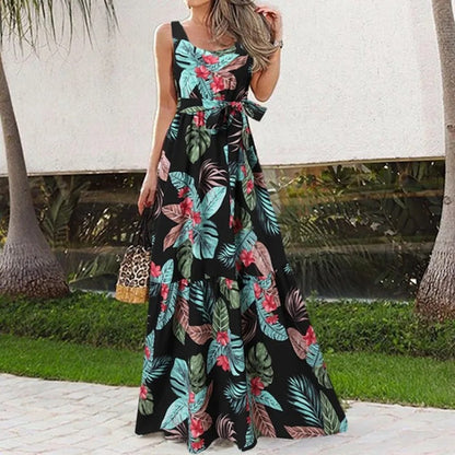 LM | Waisted dress with floral print