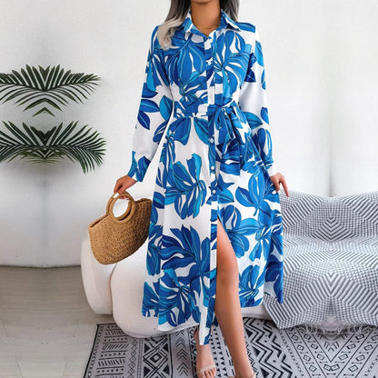 LM | Shirt dress with lace collar