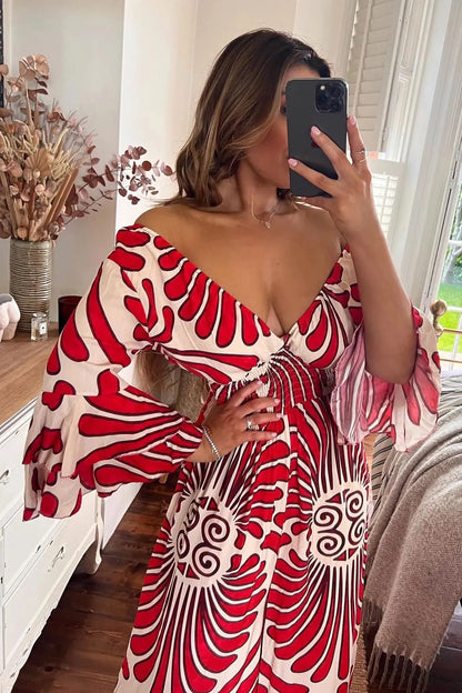 LM | Jumpsuit with flounce sleeves and vintage-look flowers