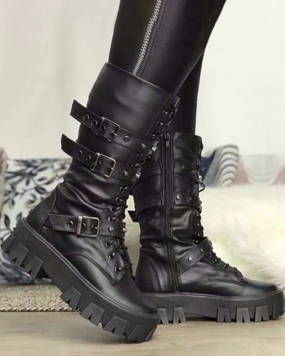 LM | Boots with zipper and buckles